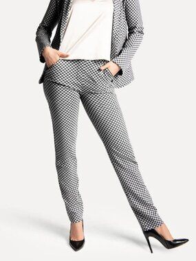 New Betabrand Catstooth Straight Leg Chino DPYP Dress Pant Yoga Pants Large